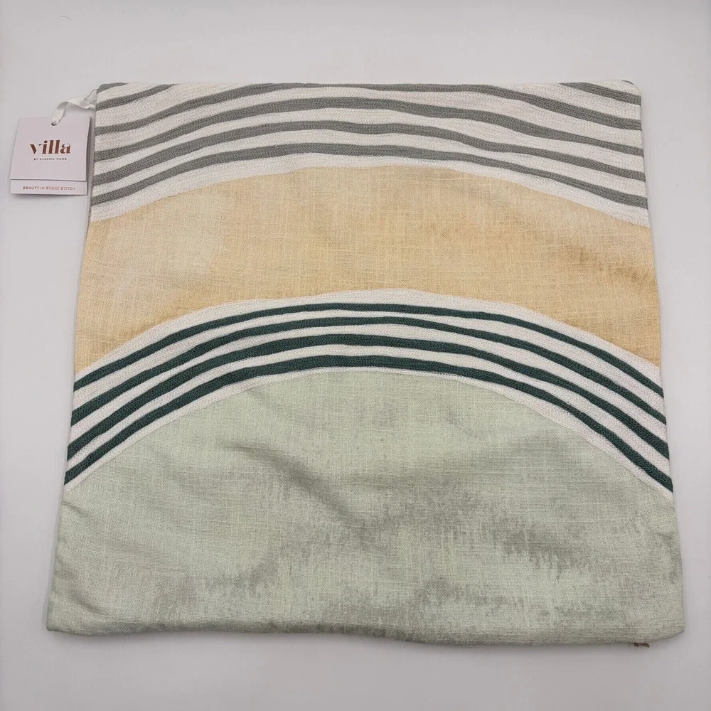 Villa by Classic Home Pottery Barn Linen Blend Pillow Cover Hasina Cove 18x18